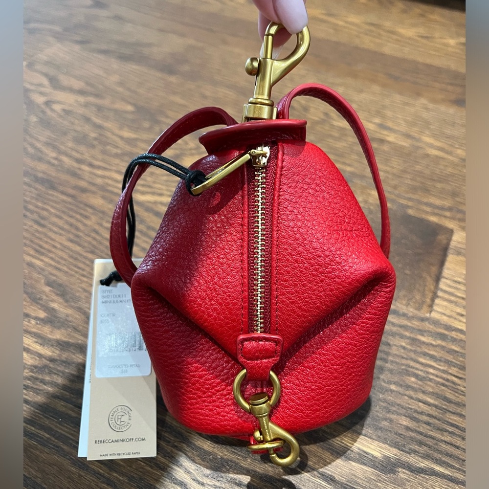 NWT Rebecca Minkoff Red Mini Bag keychain